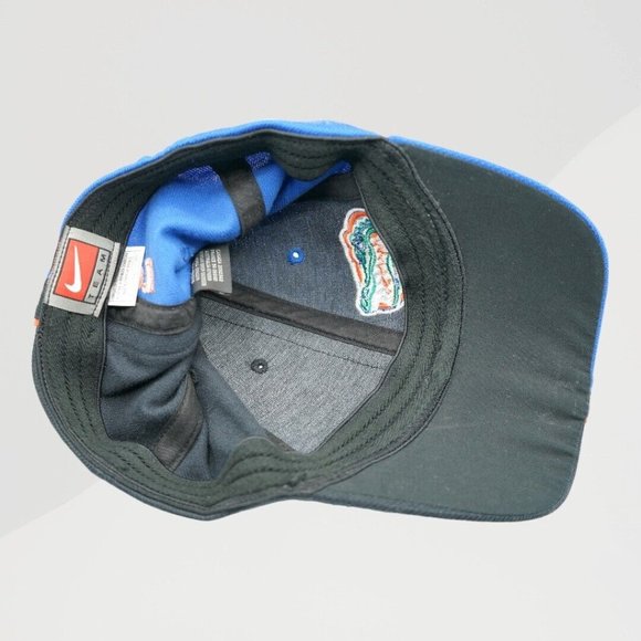 Nike Team Florida Gators Adult FlexFit Baseball Cap Stretch Blue Black Logo Hat - Picture 5 of 6